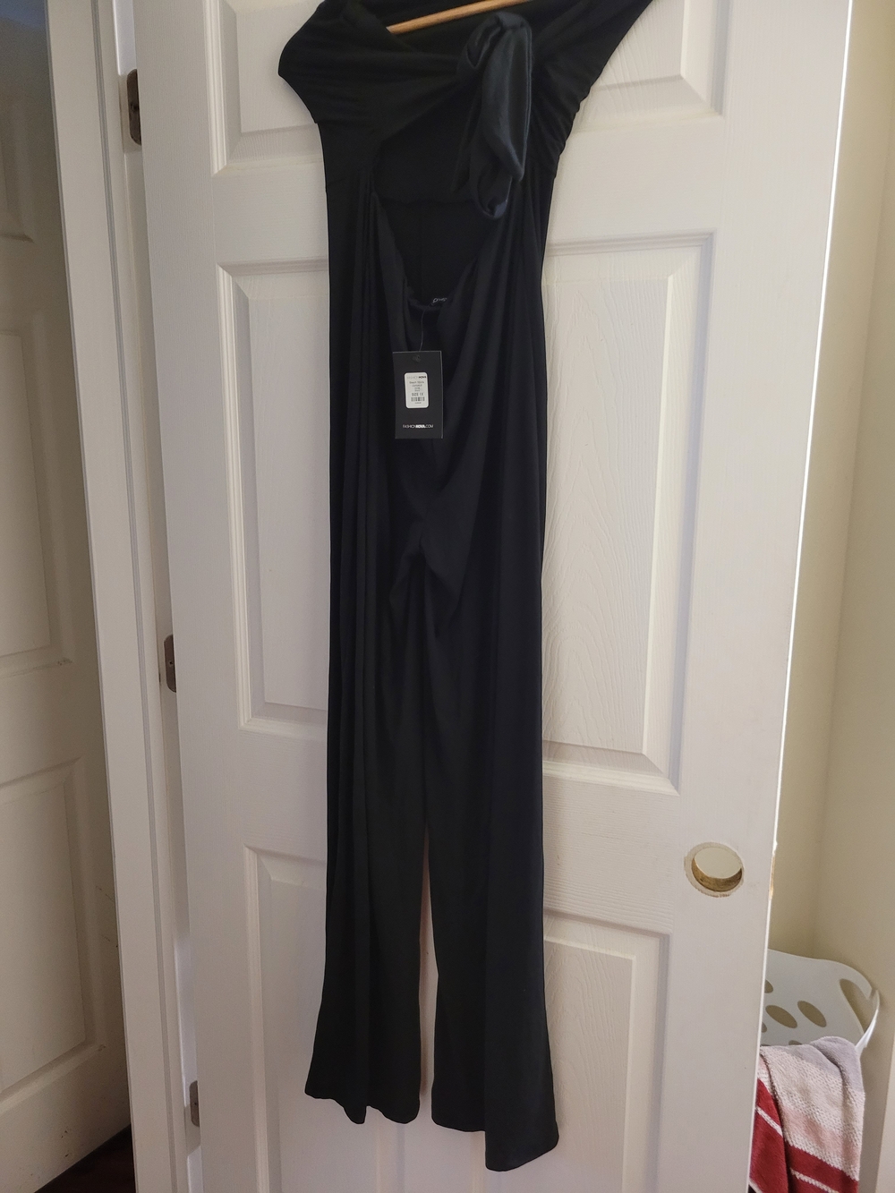 Fashion Nova Black Open Back Jumpsuit
